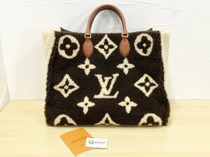 新品同様 Louis Vuitton ルイヴィトン オンザゴー GM モノグラム テディ M55420 ボア ムートン 鞄 バッグ 定価63.8万円 (浜78)