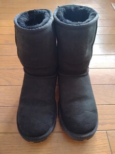 UGG アグ 5835 CLASSIC SHORT クラシック シープスキン ムートン ブーツ ブラック 24cm UGG アグ 黒