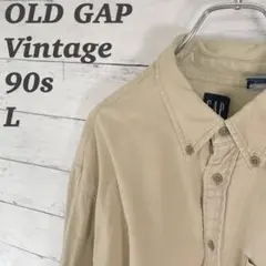 90s OLD GAP オールドギャップ ワークシャツ ベージュ 古着 ユルダボ