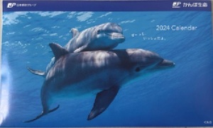 299/カレンダー 2024年 かんぽ郵便局 卓上/ず～っと、いっしょだよ。/さまざまな動物たちが可愛らしくよりそう姿/22×13㎝/未使用 非売品*