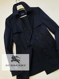 e21 【雨の日大活躍!!】12万●超美品BURBERRY BLACK LABEL●ナポレオン〜高級コットンジャケット　 バーバリーブルゾン　メンズ L