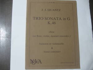 楽譜楽曲「クワンツ：トリオ・ソナタ　Ｋ４６」