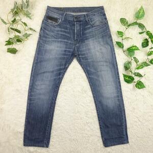 G-STAR RAW　ジースターロウ　BLADES TAPERED　立体裁断ユーズド加工テーパードデニムパンツ　シンチバック　33