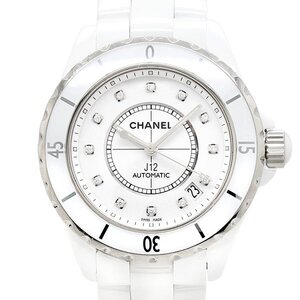 1円～ CHANEL J12 12pD 白セラミック H1629 ホワイト文字盤 メンズ腕時計 38mm 自動巻き ブランド 男性 シャネル