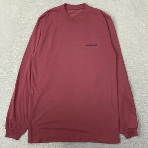 mont-bell モンベル ロンT 長袖 カットソー 長袖Tシャツ ピンク　アウトドア　登山　胸ロゴ　日本製　vintage OLD