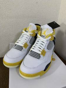 【未使用品】NIKE Air Jordan 4 Retro Vivid Sulfur AQ9129-101 エアジョーダン スニーカー 