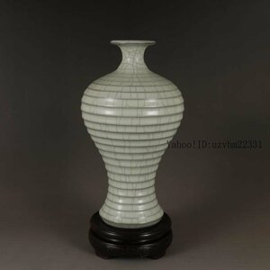 宋官窯汝窯螺旋紋梅瓶 景徳鎮 陶磁器 装飾品 現代工芸品美術品 置物