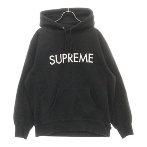 SUPREME シュプリーム 22AW Capital Hooded Sweatshirt キャピタル フーデット ロゴ プルオーバー スウェット パーカー ブラック