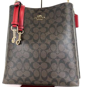 1円~ 未使用/ 定価10万 保存袋付き コーチ COACH ハンドバッグ ショルダーバッグ レザー シグネチャー トートバッグ レディース ボディ