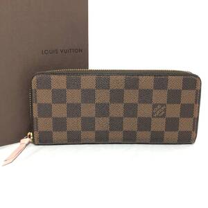 ＊LOUIS VUITTON N41626 ダミエ ローズ バレリーヌ ポルトフォイユ クレマンス 長財布 ウォレット ブラウン ルイヴィトン 布袋・箱付き