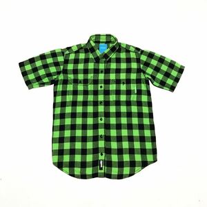 NEIGHBORHOOD/Short Sleeve Flannel Shirt/Buffalo Check/DCN H-SH-W11/GRN//XS/ネイバーフッド/半袖ネルシャツ/ブロックチェック/グリーン