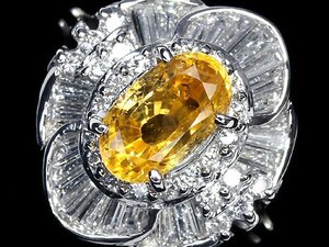 RL11880S【1円～】新品仕上【RK宝石】和光 極上ゴールデンサファイア 大粒1.821ct 極上ダイヤモンド 0.78ct Pt900 超高級リング ダイヤ