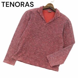 TENORAS メンズティノラス 通年 メランジ★ 長袖 プルオーバー ポロシャツ Sz.M　メンズ 日本製　A4T03604_4#C