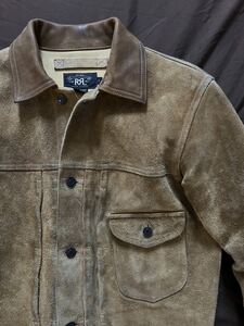 【傑作】極美品 RRL DAVIS JACKET ダブルアールエル ファースト スエード 革ジャン ラルフローレン レザージャケット S