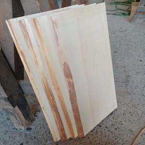 A-1791 【サイズ色々】　国産ひのき　耳付板　4枚セット　テーブル　棚板　看板　一枚板　無垢材　桧　檜　DIY