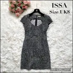 《美品》ISSA イッサロンドン 半袖ワンピース UK8 秋冬