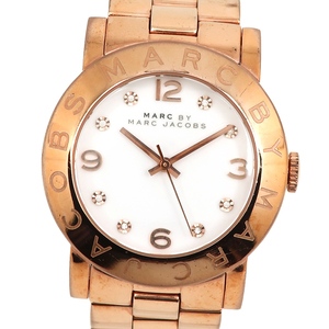 MARC BY MARC JACOBS マークバイマークジェイコブス MBM3077 腕時計 SS ゴールド クオーツ レディース 白文字盤【22033027】中古