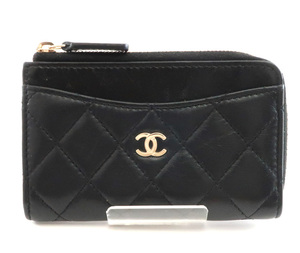 シャネル CHANEL フラグメントケース カードケース ラムスキン コインケース ミニ財布 黒 ブラック AP3179 /33204