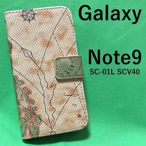 Galaxy Note9 SC-01L SCV40 //地図デザイン 手帳型ケース