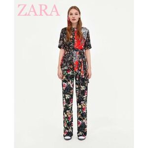 sale!新品タグ付☆ZARAザラ☆ペイズリーフラワー柄パッチワークトップス