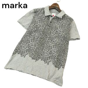 marka マーカ 春夏 【ヒョウ柄 レオパード】 半袖 ポロシャツ Sz.2　メンズ グレー 日本製　A4T06688_6#A