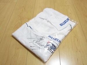 未使用　Team SUZUKI アジアンチャレンジ　加賀山就臣選手 直筆サイン入りポロシャツ GSX-R150