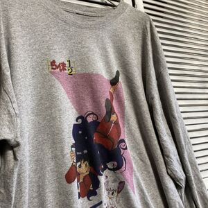 AUNU 1スタ グレー キャラ Tシャツ 長袖 ロンT らんま シャンプー アニメ 漫画 90s 00s ビンテージ 古着 卸 仕入れ kg