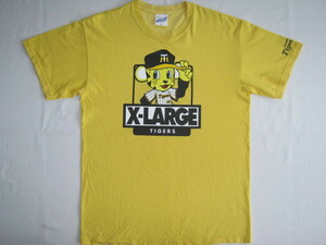 ★古着 XLARGE エクストララージ×阪神タイガース トラッキー Tシャツ M 黄 TIGERS プロ野球 阪神タイガースのマスコットキャラクター★