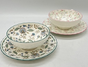 K4228■【 Noritake 】 ノリタケ ボーンチャイナ キューティー ローズ カップ&ソーサー ティーカップ 2客 セット ブランド 食器 茶器 茶入