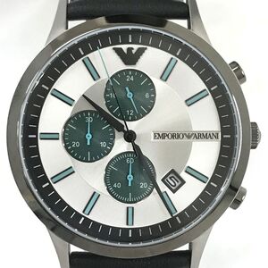 新品 EMPORIO ARMANI エンポリオアルマーニ 腕時計 AR-11473 クオーツ アナログ カレンダー グリーン クロノグラフ ラウンド コレクション