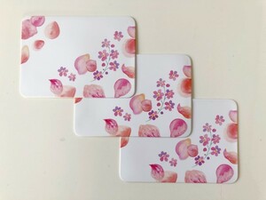 【3枚組】カードケース 名刺入れ ソフトケース ピルケース 糸ようじケース 白 ピンク フラワー 花柄 カード保管 カード整理 カード収納