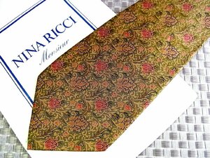 ♪34662C♪良品【花 植物 柄】ニナリッチ【NINA RICCI】ネクタイ