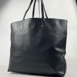 1円 〜【入手困難品】フルラ FURLA トートバッグ ビジネスバッグ ブリーフケース A4 2way ブラック　黒 レザー メンズ レディース