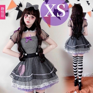 ハロウィン コスプレ ミニスカート コスチューム エプロンワンピース XS