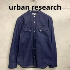 urban research ノーカラーデニムシャツ 38 Ｌサイズ ネイビー