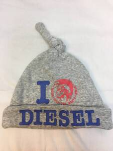 ▽ ほぼ未使用 試着のみ タグ付き DIESEL ディーゼル ベビー キャップ 帽子 グレー 灰色 サイズ 11