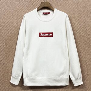 新品未使用 Supreme Box Logo Crewneck Ash Grey 18AW Large ボックスロゴ シュプリーム トレーナー スウェット トップス 白 L