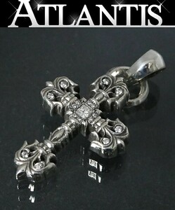 CHROME HEARTS 銀座店 クロムハーツ フィリグリークロスXS ヴィズベイル ペンダント パヴェダイヤ メンズ シルバー SV925 96697