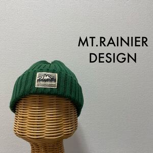 MT.RAINIER DESIGN マウントレイニアデザイン ニット帽 キャップ 帽子 アクリル ウール 日本製 聖林公司 HRM ハリラン グリーン 玉SS1575