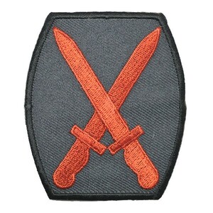 アイロンワッペン・パッチ アメリカ陸軍第10山岳部隊 灰色 部隊章・階級章
