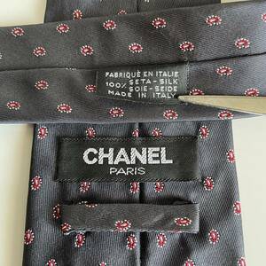 CHANEL(シャネル) 黒紺赤涙ココマークネクタイ