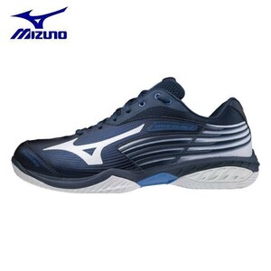 【71GA211301 23.5】MIZUNO(ミズノ) バドミントンシューズ　ウェーブクロー2ワイド　ネイビー/ホワイト　 23.5 新品、未使用　4E相当