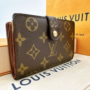 3842【ほぼ極美品】LOUIS VUITTON ルイヴィトン モノグラム ポルトモネ ビエ ヴィエノワ がま口 二つ折り財布 ウォレット M61663/CA1025