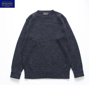 【 PENDLETON ペンドルトン 】ウォッシャブルウール100% シェットランド ウールニット クルーネック セーター XS A&F取扱 ネイビー