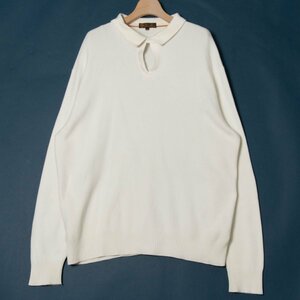 【1円スタート】Loro Piana ロロピアーナ サーマルニット衿付きプルオーバー 長袖 トップス カシミヤ95％ 白 ホワイト 52 イタリア製