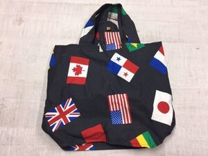 万国旗柄 総柄 DIY ハンドメイド ハンドバッグ カバン レディース 黒系