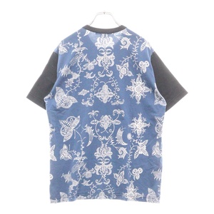 JUNYA WATANABE COMME des GARCONS ジュンヤワタナベ コムデギャルソン 綿天竺×綿天竺プリント 半袖Tシャツ WI-T024 ネイビー