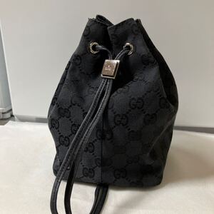 【良品】 GUCCI グッチ ポーチ 小物入れ バニティ GGシマ キャンバス地 レザー ロゴ金具 シリアルあり