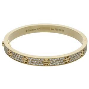 カルティエ Cartier LOVE BRACELET PAVE DIAMONDS/ラブブレス サイズ:17 K18PG PAVEダイヤ ラブブレスレット 中古 SS13