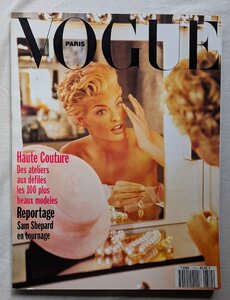 1991年 VOGUE PARIS リンダ・エヴァンジェリスタ 表紙 サム・シェパード/ピーター・リンドバーグ/Gisele Zelauy/スーパーモデル ヴォーグ